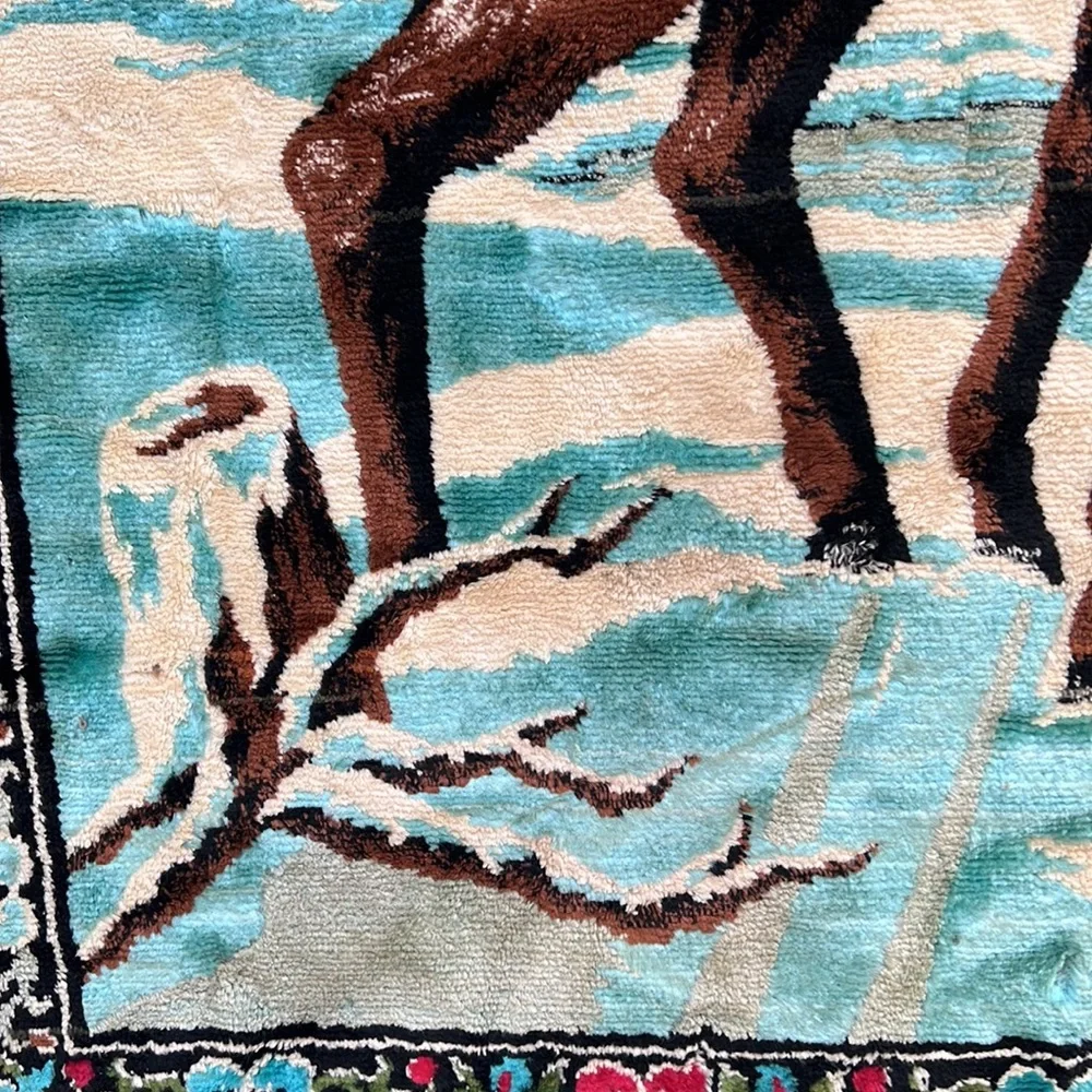 Tapestry Deer Winter Scene Wall Hanging Carpet‎ Size 75 X49